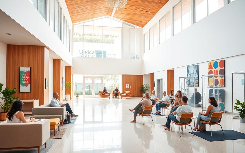 A modern, spacious rehabilitation clinic for drug and alcohol dependents, named 