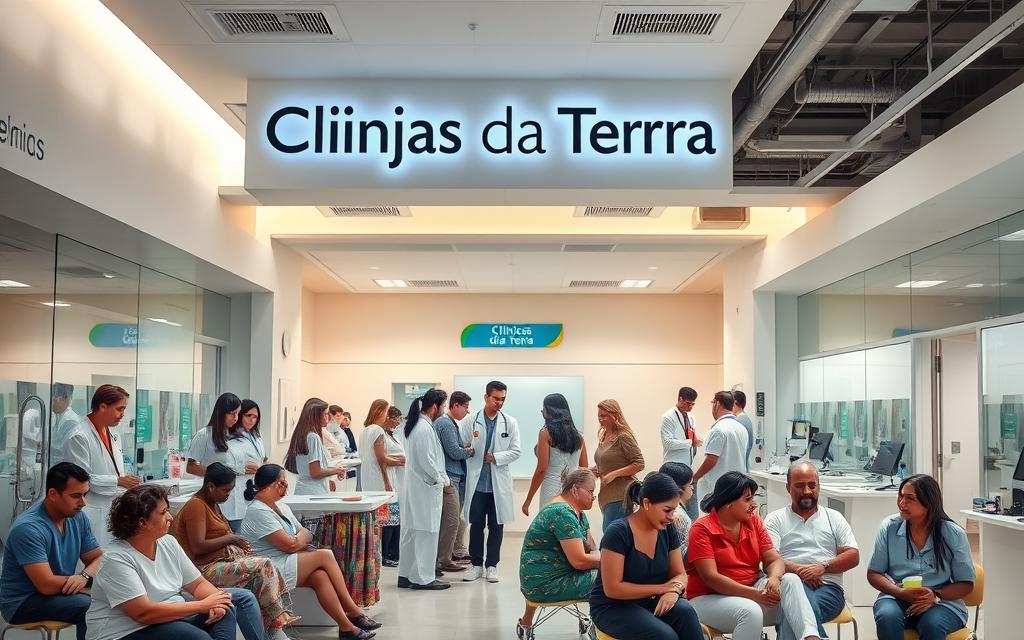 A vibrant, modern healthcare facility with the 