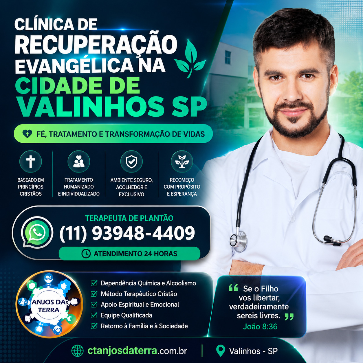 Clinica de Recuperação Evangélica na cidade de Valinhos